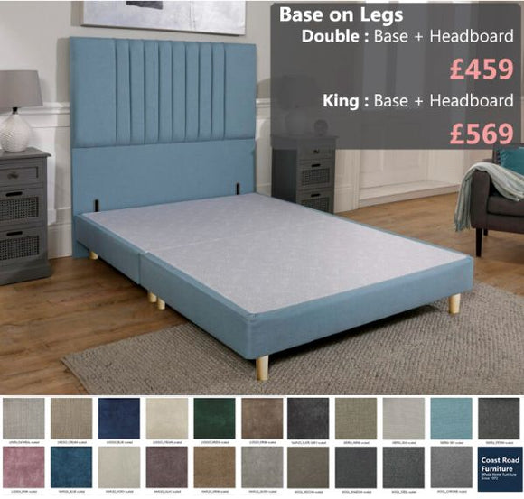 Base on Legs (inc. Floorstanding Headboard) - Beds & Bed Frames- Coast Road Furniture | Flintshire