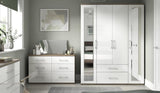 Catania ready assembled bedroom furniture in Truffle Oak and White