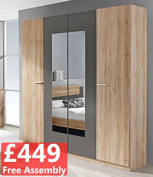 Rauch Stock 181cm Wardrobe - Bedroom- Coast Road Furniture | Flintshire